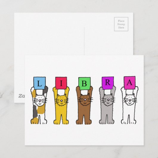 Weegschaal Verjaardag Schattigee Cartoon Katten Briefkaart (Voorkant / Achterkant)