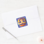 Weegschaal Vierkante Sticker (Envelop)