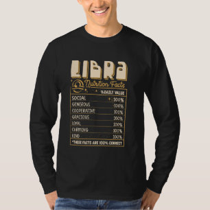 Weegschaal voedingsfeiten sterrenbeeld verjaardag t-shirt