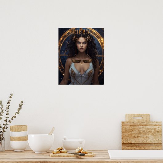 Weegschaal Vrouw astrologisch Poster (Keuken)