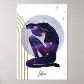 Weegschaal Vrouwelijk Paarse Zodiac Design Poster (Voorkant)