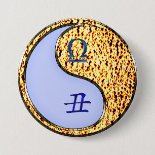 Weegschaal & Vuur Os Ronde Button 7,6 Cm