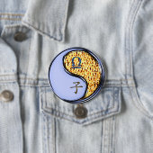 Weegschaal & Vuur Rat Ronde Button 7,6 Cm (In situ)