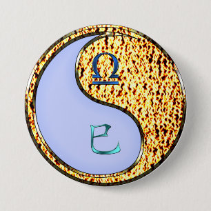 Weegschaal & Vuur Slang Ronde Button 7,6 Cm