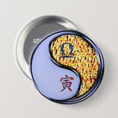 Weegschaal & Vuur Tijger Ronde Button 7,6 Cm (Voorkant /achterkant)