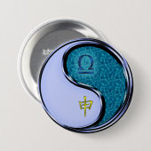 Weegschaal & Water Aap Ronde Button 7,6 Cm (Voorkant /achterkant)
