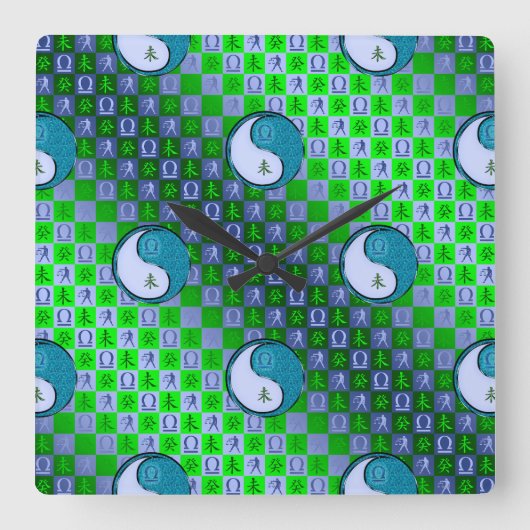 Weegschaal & Water Geit Vierkante Klok (Voorkant)