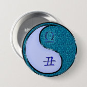 Weegschaal & Water Os Ronde Button 7,6 Cm (Voorkant /achterkant)
