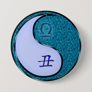 Weegschaal & Water Os Ronde Button 7,6 Cm