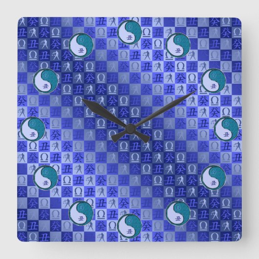Weegschaal & Water Os Vierkante Klok (Voorkant)