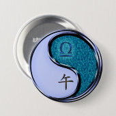 Weegschaal & Water Paard Ronde Button 7,6 Cm (Voorkant /achterkant)