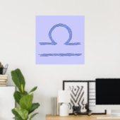 Weegschaal. Zodiac Astrological Sign. Blauw. Poster (Thuiskantoor)