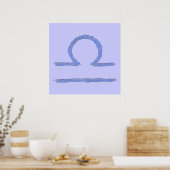 Weegschaal. Zodiac Astrological Sign. Blauw. Poster (Keuken)