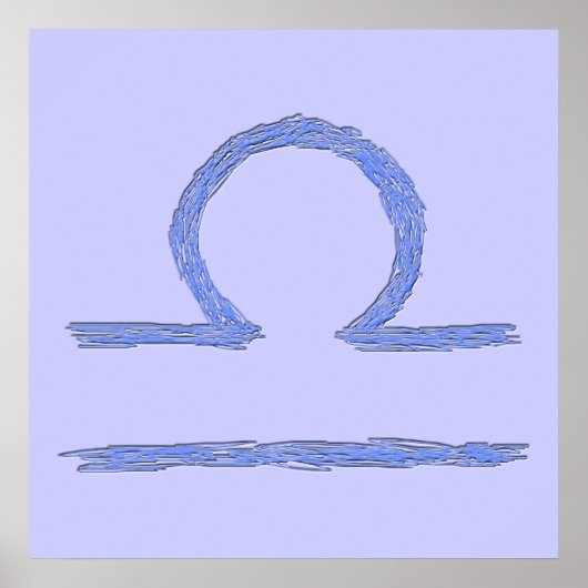 Weegschaal. Zodiac Astrological Sign. Blauw. Poster (Voorkant)