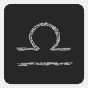 Weegschaal. Zodiac Astrological Sign. Vierkante Sticker