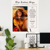 Weegschaal | Zodiac Astrologie Foto Krant Poster (Thuiskantoor)