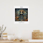 Weegschaal Zodiac Astrologie Naam & Verjaardag Poster (Keuken)