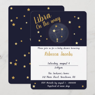 Weegschaal zodiac Baby shower Invitation Kaart