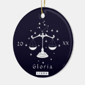 Weegschaal Zodiac Birthday Star Sign Name & Year Keramisch Ornament (Links)