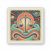 Weegschaal Zodiac Custom-Cut Vinyl Sticker (Voorkant)