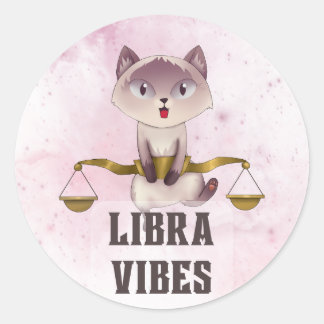 Weegschaal Zodiac Decal voor Astrologie Lovers Ronde Sticker