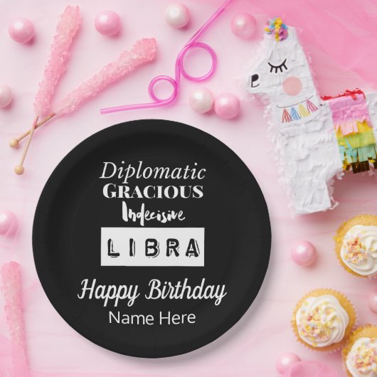 Weegschaal Zodiac Fun Kenmerken Verjaardag Papieren Bordje (Feest)