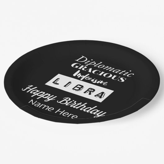 Weegschaal Zodiac Fun Kenmerken Verjaardag Papieren Bordje (Gekanteld)