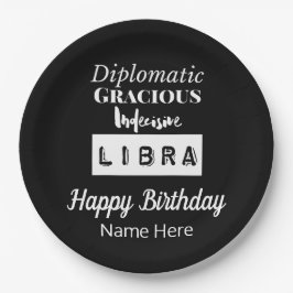 Weegschaal Zodiac Fun Kenmerken Verjaardag Papieren Bordje