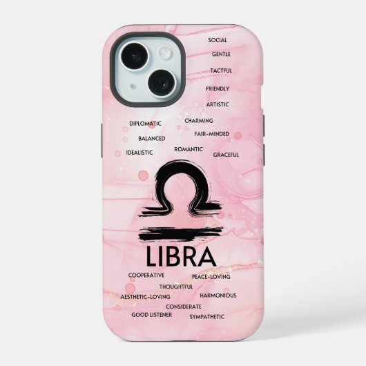 Weegschaal Zodiac Horoscoop Traits Meisjes iPhone 15 Case (Achterkant)