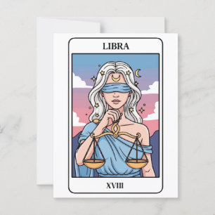 Weegschaal Zodiac Illustratie Tarot Stijl Briefkaart