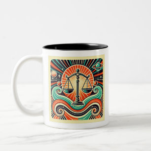 Weegschaal Zodiac Koffie Mok Retro