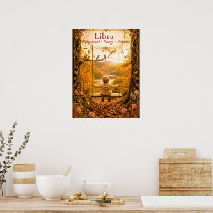 Weegschaal Zodiac Kunst Droomachtige Astrologie Poster