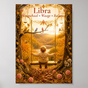 Weegschaal Zodiac Kunst Droomachtige Astrologie Poster