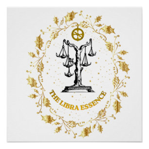Weegschaal Zodiac Luxe Esthetiek Sterren Kunst Perfect Poster