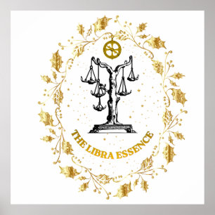 Weegschaal Zodiac Luxe Esthetische Sterren Kunst Poster