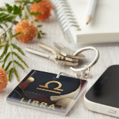 Weegschaal Zodiac Luxe Hemel Astrologie Cadeau Sleutelhanger (Voorkant Rechts)