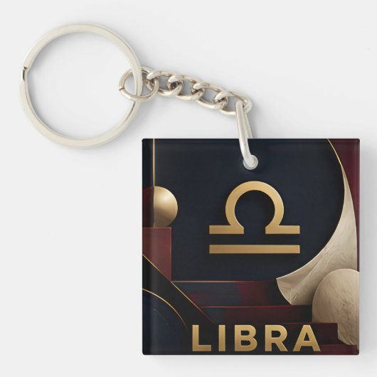 Weegschaal Zodiac Luxe Hemel Astrologie Cadeau Sleutelhanger (Voorkant)