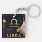 Weegschaal Zodiac Luxe Hemel Astrologie Cadeau Sleutelhanger (Achterkant)