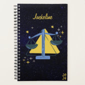 Weegschaal Zodiac Moderne Galaxy Sky Star Kalender Planner (Voorkant)