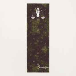 Weegschaal Zodiac Paarse Gouden Oosterse Bloem Yogamat