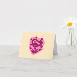 Weegschaal Zodiac Pastel Hart Verjaardagstaart Kaart