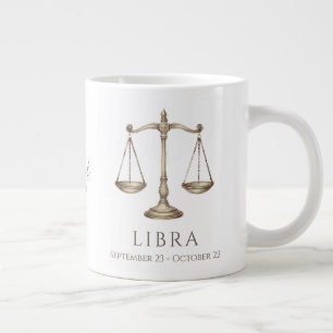 Weegschaal Zodiac Persoonlijke Naam & Geboortedatu Grote Koffiekop