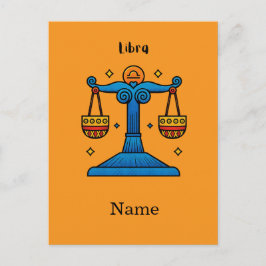 Weegschaal Zodiac Retro Pop Art - Gepersonaliseerd Briefkaart