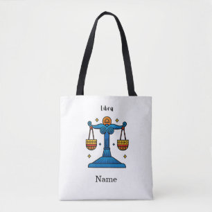 Weegschaal Zodiac Retro Pop Art - Gepersonaliseerd Tote Bag