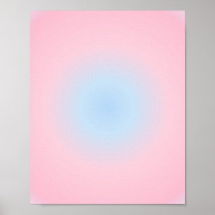 Weegschaal Zodiac, Roze Blauw Aura Gradient Poster