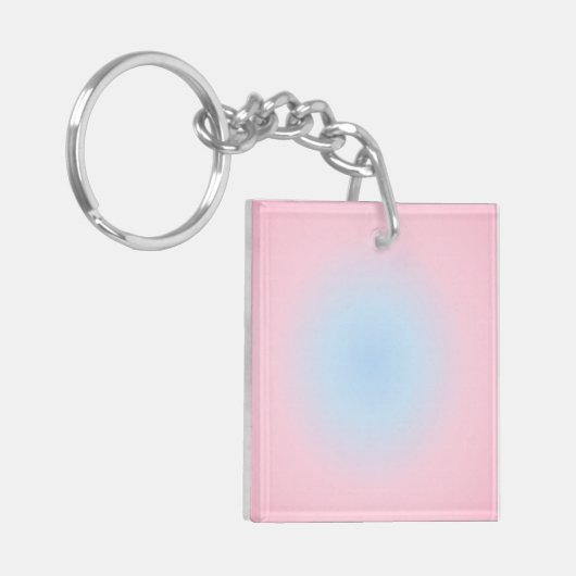 Weegschaal Zodiac, Roze Blauw Aura Gradient Sleutelhanger (Voorkant Links)