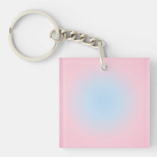 Weegschaal Zodiac, Roze Blauw Aura Gradient Sleutelhanger