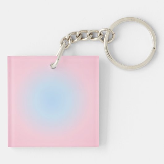 Weegschaal Zodiac, Roze Blauw Aura Gradient Sleutelhanger (Achterkant)