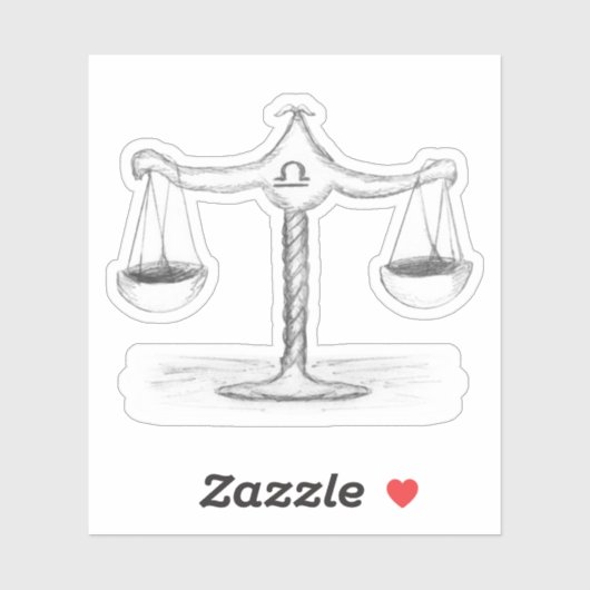 Weegschaal Zodiac Schets Sticker (Vel)