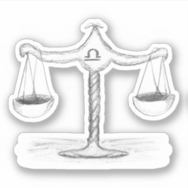 Weegschaal Zodiac Schets Sticker